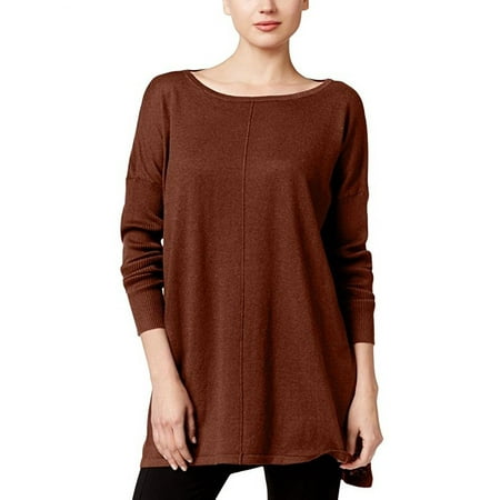 Style & Co Petite Boat-Neck Sweater Tunic Rich Auburn PS