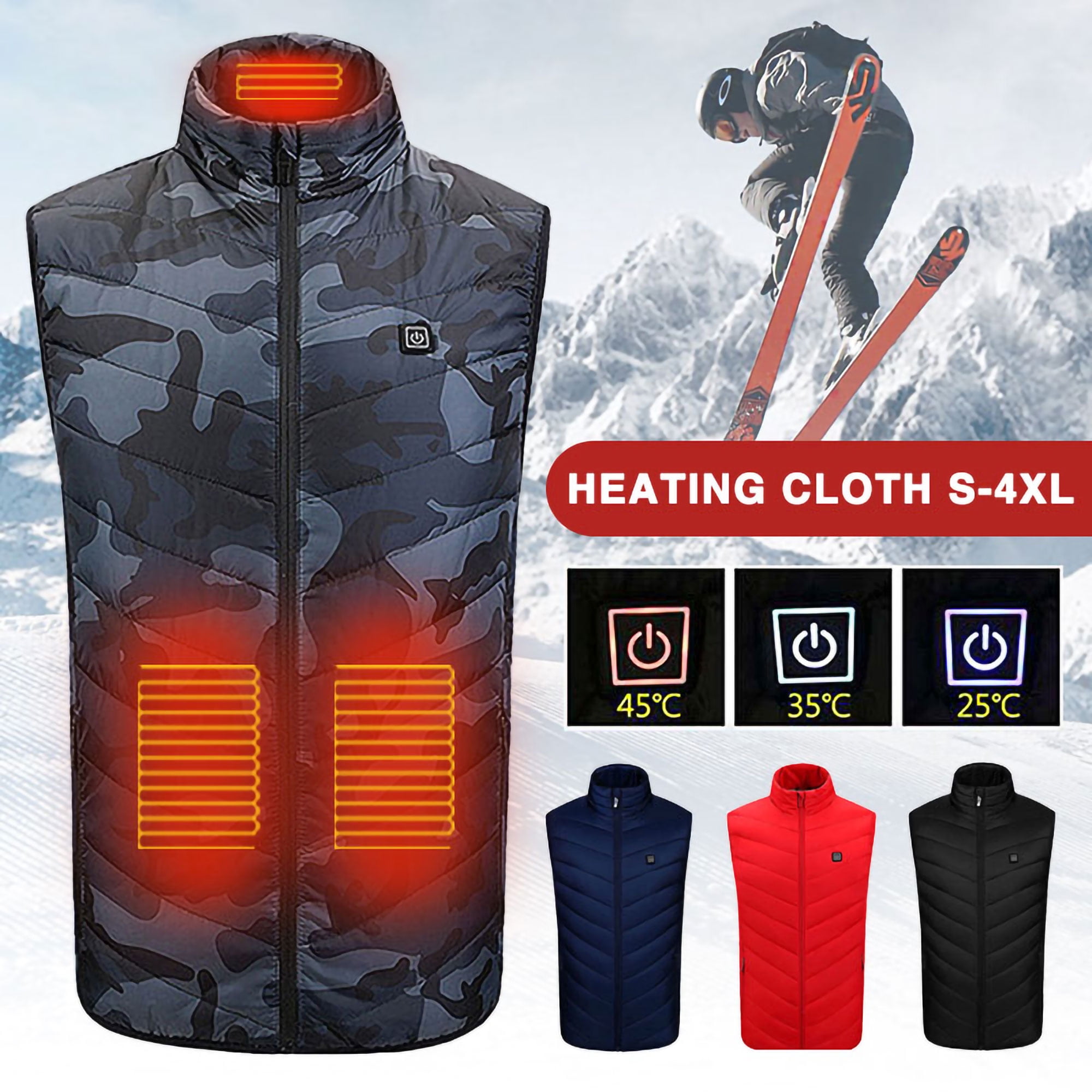 Mens Heated Vest with Battery Pack Included,Electric Heated Warming ...
