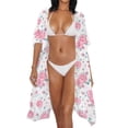 thumbnail image 3 of HELLHERO Rose Long Kimono Swimsuit Cover Up Lightweight High Quality Fabrics Quick Dry Bikini Coverups, 3 of 6