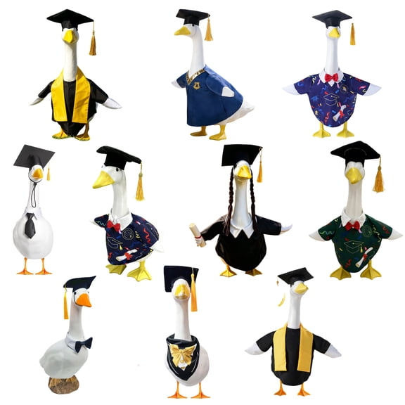 Luoshdecor Graduation Goose Outfit，Goose Clothes Graduation Goose Statue Decor for Garden Party Decoration