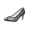 thumbnail image 1 of Adrianna Papell Womens Jamie Rhinestone Peep-Toe Heels Navy 5.5 Medium (B,M), 1 of 2