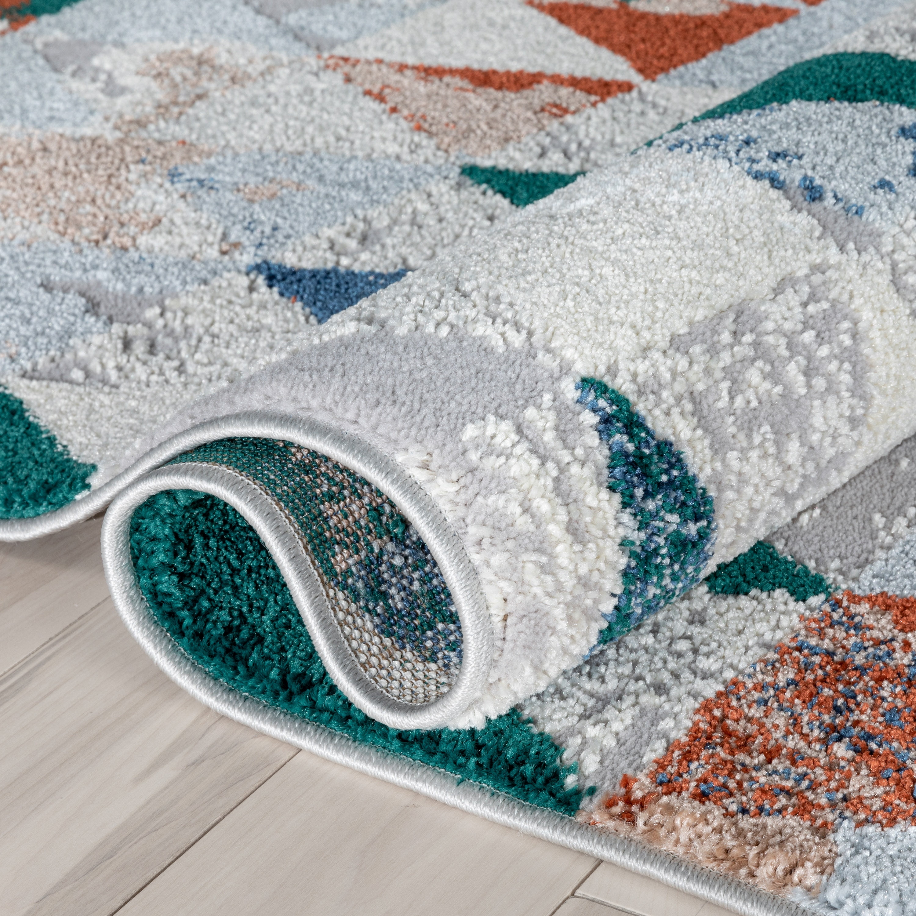 Well Woven Vintage Geometric Area Rug, 7.83' x 9.83', Geometric Pattern In Contemporary Colors, Super Soft-Textured Yarn, Easy To Clean