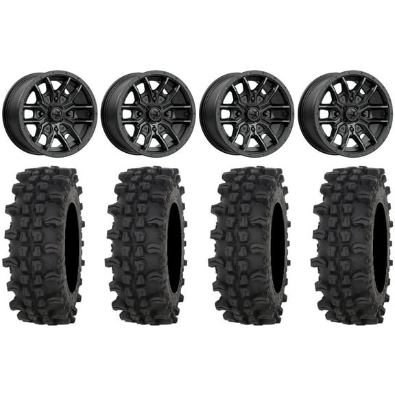 MSA Fang 14" Wheels Black 30" ACP Tires Kawasaki Mule Pro FXT