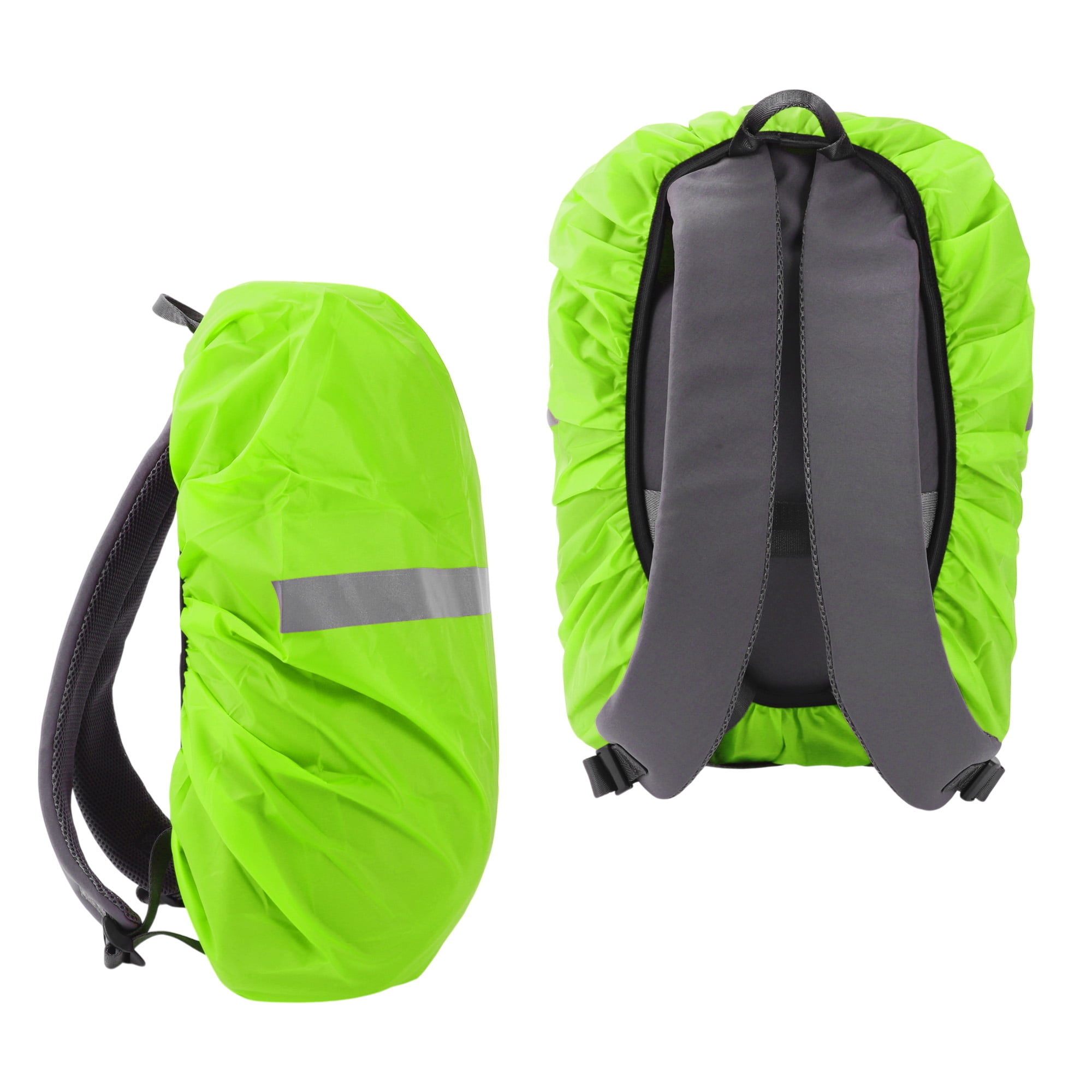 Unique Bargains Reflective Waterproof Backpack Rain Cover Fluorescent Green