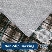 Washable Runner Rug 2x6ft Plaid Farmhouse Indoor Carpet, Non-Slip Backing, Ultra Soft Low Pile for Kitchen Laundry Room