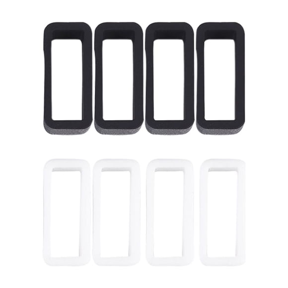 8Pcs Accesorios para relojes Anillo de silicona Correa para reloj Anillo Anillo Hebilla Anillo (18 mm y 18 mm blanco)