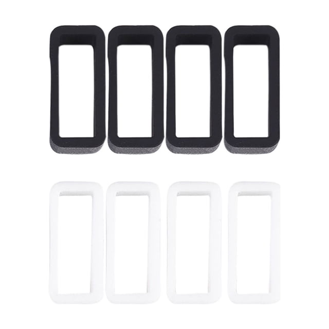 8Pcs Accesorios para relojes Anillo de silicona Correa para reloj Anillo Anillo Hebilla Anillo (18 mm y 18 mm blanco)