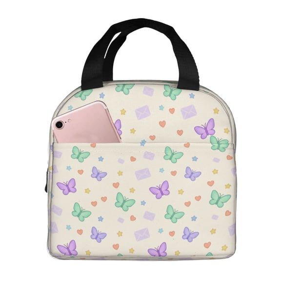 Butterfly Lunch Bag For Woman Man, Insulated Lunch Tote Lunch Box Container For Work Picnic Or Travel, Beach, Camping, Lunch Boxes, Bento Boxes