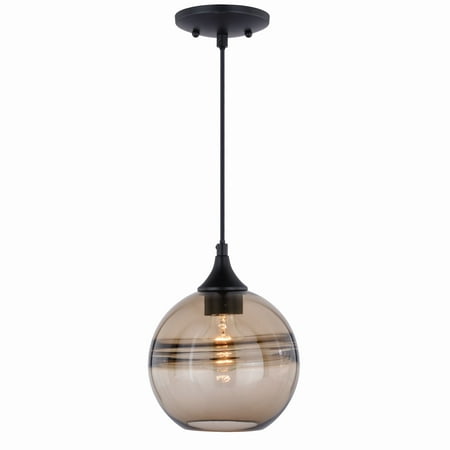 

Vaxcel Milano Bronze Globe Mini Pendant Ceiling Light Amber Fog Glass