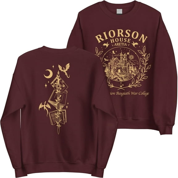 Xaden Riorson Fourth Wing Sweatshirt - Graphic 2 Sides 4th Wing Sweatshirt for Reader, Bookish
