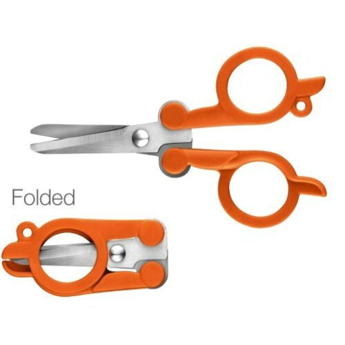 2 New Folding Scissors Pocket Travel Small Cut Trim Crafts Sharp Blade Emergency 