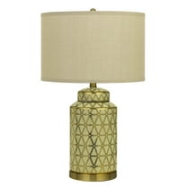 Cal Lighting Barletta Ceramic Table Lamp With Hardback Fabric Shade (Sold And Priced As Pairs)