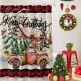 thumbnail image 5 of Shower Curtain 36"W x 72"L Christmas Truck Pine Trees Red Fabric Shower Curtains Set with Hooks Water Repellent Bathroom Curtains Machine Washable Bathroom Accessories, 5 of 9