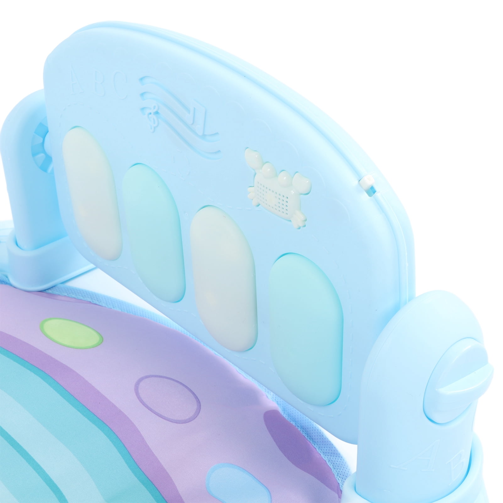 M Buder Baby Gym Play Mat, 3-in-1 Infant Activity Center with Musical Piano, Kick and Play Tummy Time Padded Toy, Blue (17.32 in / 44 cm)