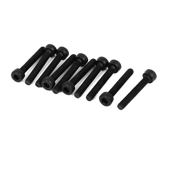Uxcell M3 x 20mm 12.9 Alloy Steel Hex Hexagon Socket Head Cap Screws Black (10-pack)