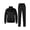 Black, variant on Women's 2Pc Full Zip Tracksuit, 4 Way Stretch with Reflective Stripes & Zipper Pockets for Golf Running Gym Black S