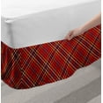 thumbnail image 2 of Plaid Bed Skirt, Abstract Traditional British Retro Classical Pattern, Elastic Bedskirt Dust Ruffle Wrap Around for Bedding Decor, 4 Sizes, Burgundy Deep Sky Blue, by Ambesonne, 2 of 2