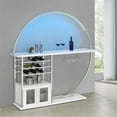 thumbnail image 2 of Pemberly Row Circular LED Wood Home Bar with Wine Storage White High Gloss, 2 of 20