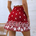 thumbnail image 2 of Aayomet Mini Skirts for Women Skirt Red Printed A Line Mini Skirt With Ruffle Hem (Red, S), 2 of 5