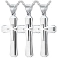 thumbnail image 1 of Collar Catolicos SacredGleam03 3Pzas Plata Collar Triple Cruz Dije 3x5.3cm Metal. High Monaco MXEEG-003, 1 of 5
