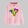 thumbnail image 2 of VBTAPA Mardi Gras Sweatshirt for Women Carnival Themed Graphic Hoodies Drawstring Long Sleeve Hooded Pullover 2025 Celebration Parade Party Hoodie Pink M, 2 of 6