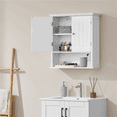 thumbnail image 3 of Renwick Two Door Wall Mounted Bathroom Cabinet with Open Compartment, White, 3 of 8