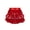 Red, variant on Doomiva Kids Girls Sparkly Sequins Tiered Ruffle Skirted Shorts Latin Jazz Salsa Rumba Dance Costume Gold 14