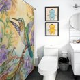 thumbnail image 3 of Flower Hummingbird Shower Curtain Fabric Bathroom Decor with Hooks, 3 of 5