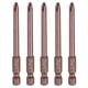 thumbnail image 1 of Uxcell 5pcs #2 Punta de destornillador Phillips PH2 1/4" Vástago hexagonal 3" (75mm) Largo 0.2" Varilla Magnética Cabeza Cruzada Puntas de Taladro S2 Acero Herramienta Eléctrica Industrial, Marrón, 1 of 7