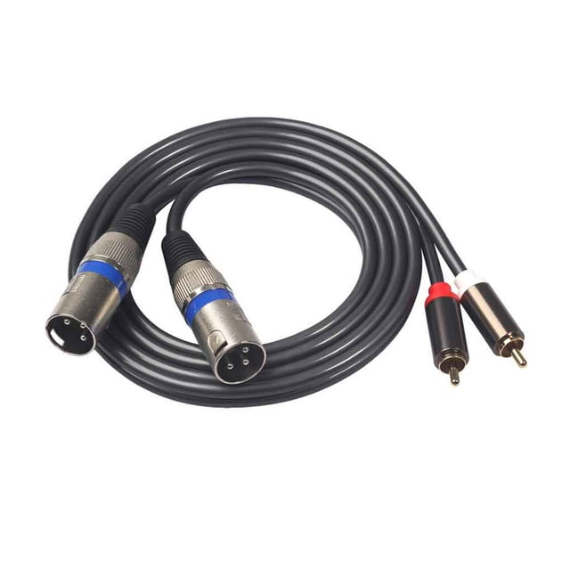 Cable de Audio RCA Dual Seitruly de 1,5 M a 2 RCA Audio XLR adaptador coaxial
