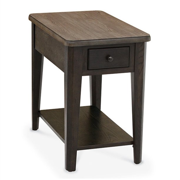 Casual Choice Solid Wood Chair Side Table in Light Gray and Dark Gray