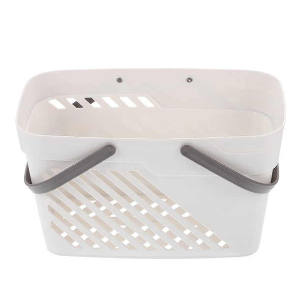 Cesta de almacenamiento de baño de 1 piezas Cesta de organización rectangular de plástico con asa