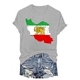 thumbnail image 5 of GEWSEY Women's Iran Lion Sword Sun Crew Neck Short Sleeve Patriotic T-Shirt (Light Gray, XXL), 5 of 6