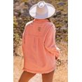 thumbnail image 1 of ABPHQTO Chaqueta vaquera naranja con ribete de flecos desgastados de mujer, 1 of 5