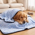 thumbnail image 6 of Fleece Pet Blanket Soft Warm Multi Use Dog Cat Blanket for Crate Bed Travel Car Seat Cover Indoor Outdoor Pet Supplies(L), 6 of 7