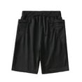 thumbnail image 3 of safuny Short Pants for Men Comfy Lounge Casual Soft Relaxed Casual Wear Solid Color Elastic Waist Fashion Fall Spring Trousers Shorts with Pocket Black XXXL, 3 of 3