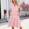 thumbnail image 4 of Women's Summer Short Sleeve Casual Dresses V-Neck Party Dress, 4 of 6
