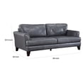 thumbnail image 5 of Lisa 88 Inch Sofa- Gray Top Grain and Split Leather- Brown Solid Wood, 5 of 7