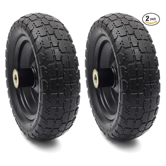 10" Pneumatic Wheels Compatible with Carts Dump Cart, 2 Pack