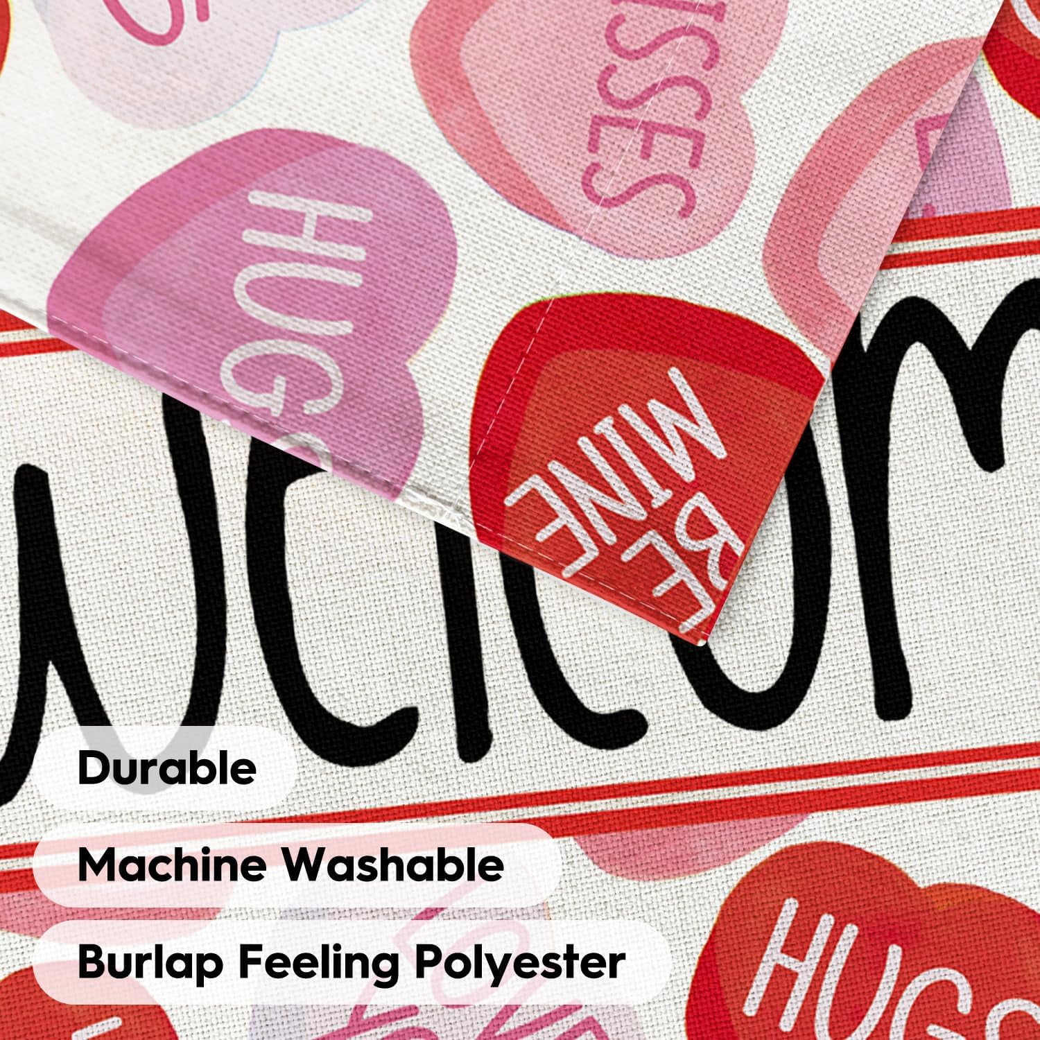 Lanola Valentines Day House Flag 28x40 Inch Double Sided Outside, Welcome Candy Love Hearts Anniversary Yard Outdoor Flag