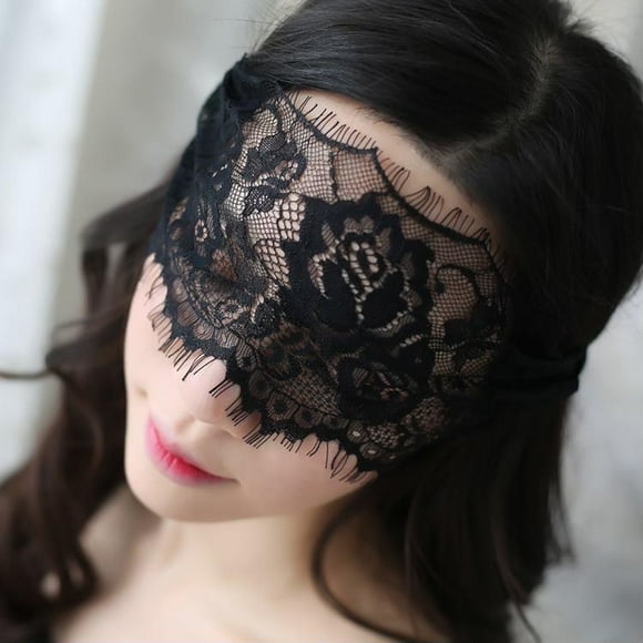 Zjloe7sa Women's Lingerie Set Satin Silk Blindfold Lingerie Women Underwear Sleepwear Satin Black