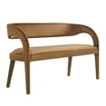 thumbnail image 2 of Modway Pinnacle 20" Upholstered Velvet Fabric Accent Bench in Brown, 2 of 9