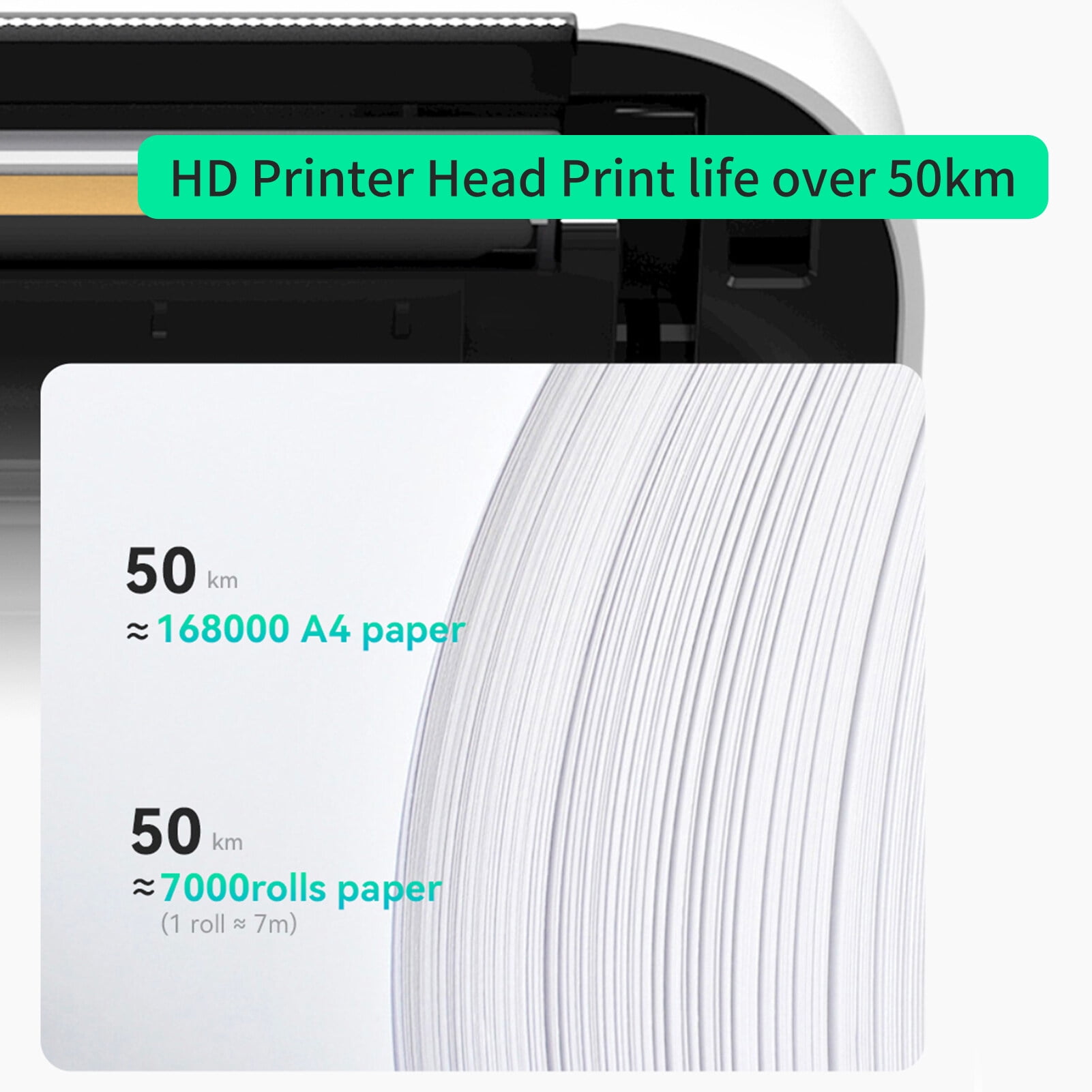 Printer A4 Paper Printer Direct Thermal Transfer Wireless Printer Mobile 216mm Mini Mobile Photo Printer USB BT Connection With 1 Roll Thermal Paper