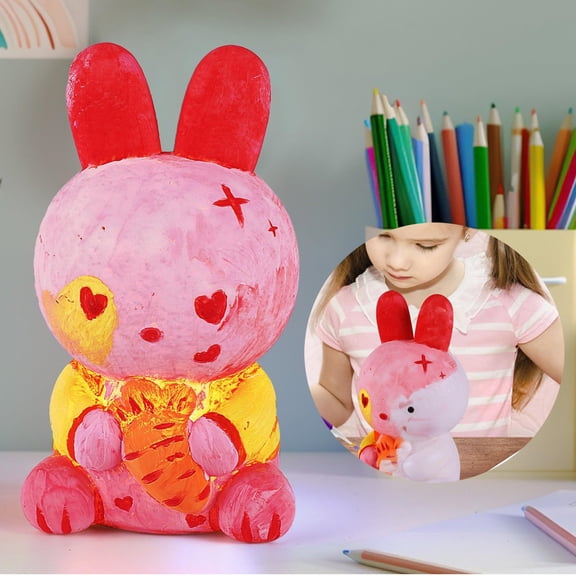 Easter Gifts Paint Your Own Bunny Lamp Kit, Art Supplies DIY Crafts Night Light Painting Kit, Arts and Crafts for Kids Ages 8-12, Birthday Holiday Gift for Girls Boys Ages 6 7 8 9 10 11 12