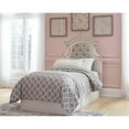 thumbnail image 2 of Bowery Hill Traditional Wood/Fabric Upholstered Twin Panel Headboard in White, 2 of 6