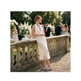 thumbnail image 6 of BLISSFUL STEP Women's Shoes Square Toe Flower Ankle Strap Kitten Heel Sandals Light Purple 6, 6 of 7