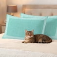 thumbnail image 3 of Bluish Green Retro Greek Key Outdoor Waterproof Pillow Covers, Greece Ancient Rustic Geometric Decorative Rectangle Throw Pillowcase Sofa Cushion Sham for Patio/Couch/Chair, 20"x12" 2 Pack, 3 of 8