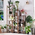 thumbnail image 7 of LELELINKY 4-Tier Tall Wooden Bookshelf with Storage, Industrial Modern Bookcase for Small Spaces, Living Room, Brown, 7 of 7