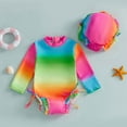 thumbnail image 5 of Swimsuit for Girls Girl's Cartoon Print One Piece Swimsuits with Matching Swim Cap Girls' Swimwear Multicolour 2-3 Years, 5 of 5