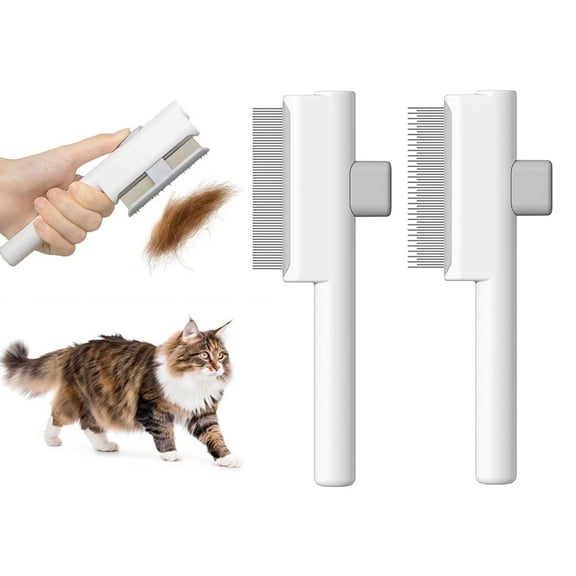 Marchul 2Pcs Pet Comb Flea Comb Set for Cats Dogs, White